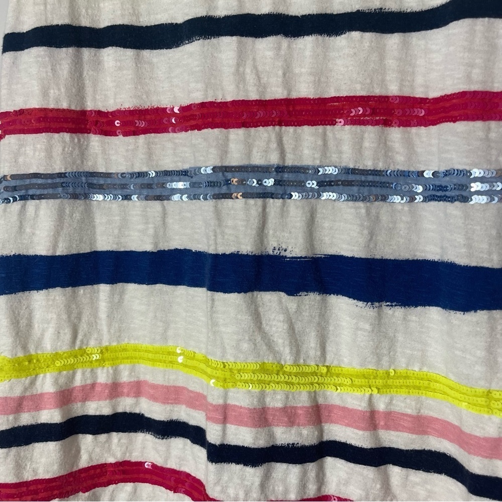 ❤️2/$15 or 3/$21❤️Talbots S/S Multi-colored  Striped Sequin Top, Size XS - Picture 3 of 10